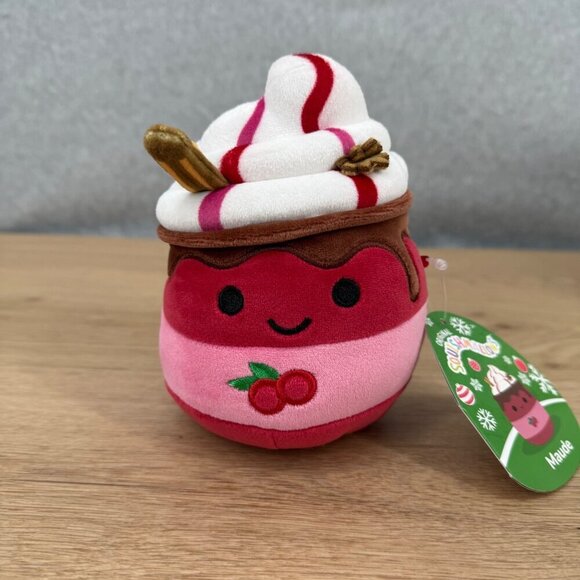 Squishmallows Maude Cranberry Mocha Toy Plush 6" Coffee Drink Christmas 2024 NEW - Picture 2 of 8